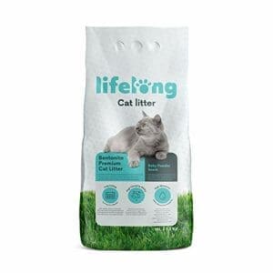 Amazon-Marke: Lifelong Bentonite Katzenstreu | Klumpend | Baby Puder Duft | 10L
