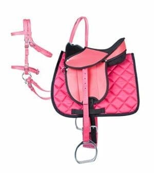 Pfiff 102291 Sattel-Set | Komplettausstattung für Shetty und Holzpferde | Plüschpferde | Pink
