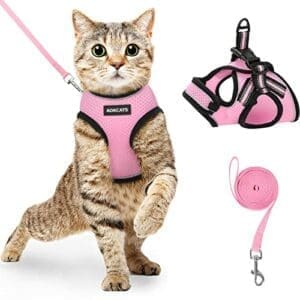 AOKCATS Katzengeschirr | Mit Leine | Weich | Reflektierend