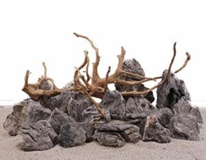 AquaOne Aquarium Natursteine mit Wurzel | Mini Landschaft Moorkienwurzel Set W3