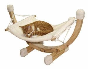 Kerbl Hängematte SIESTA | Weiß mit Holzgestell | 73 x 36 x 34 cm