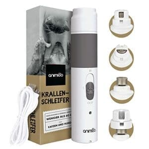 Animigo Krallenschleifer für Hunde & Katzen | Motor mit 2 Geschwindigkeiten | Diamantkopf mit Kappe