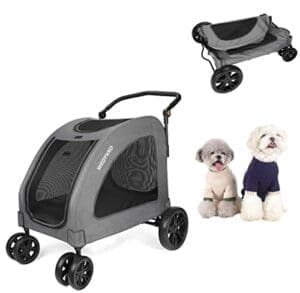 Zevcri Hundewagen | Faltbar | Hundebuggy für Große Mittelgroße Hunde | bis zu 54KG