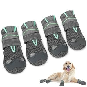 SlowTon Hundeschuhe Pfotenschutz | Wasserdicht | Rutschfest | Reflektierend
