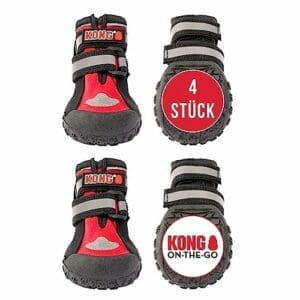 KONG Sportschuhe | Für sehr große Hunde 4 Stück in Größe XL I Hochwertiger Pfotenschutz mit Polsterung