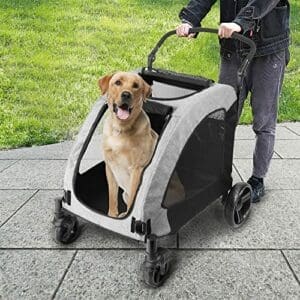 lesolar Hundewagen | Faltbarer Hunderollwagen |113 x 92 x 79 cm