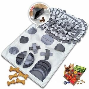 LUCON Schnüffelteppich | für Hunde & Katzen |11 spannende Elemente | 100x60cm