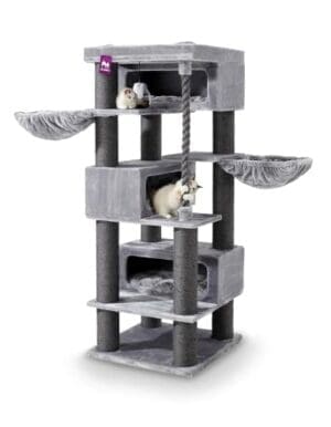 Petrebels Kratzbaum XXL Turnpike 200 | 76 x 76 x 200 cm | Ideal für Maine Coon