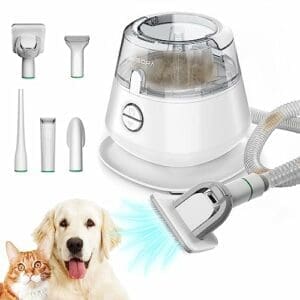 YISORA Hundeschermaschine mit Staubsauger | Mit 5 bewährten Pflegewerkzeugen