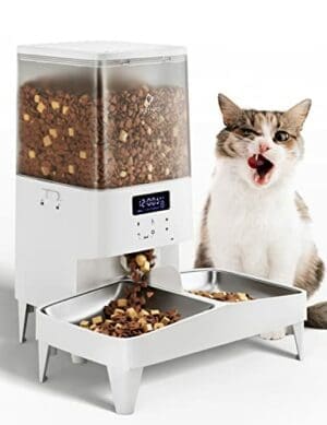 PETEMPO Futterautomat | 5L | Mit 2 Näpfen | Ton-Aufnahmefunktion