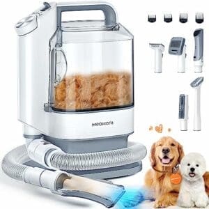 Meowant Hundeschermaschine mit Tierhaar Staubsauger |  3,2 l Fassungsvermögen | Mit 5 professionellen Werkzeugen