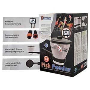SUI JIN Futterautomat Koi Pro Fish Feeder | inkl. 1kg Koifutter  | Teich Fischfutterautomat | 7 Liter