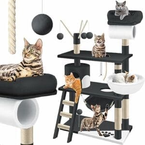 Lovpet® Kratzbaum | Mit Hängematte | Höhe 143cm