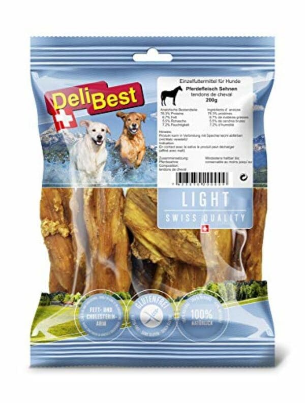 DeliBest Light Pferdesehnen I Dental Sticks I Hundesnacks getreidefrei