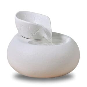 Zen’Light – Trinkbrunnen Toby für Katzen und Hunde – Tränke für Haustiere aus Keramik-Emaille – Wasserspender ohne Farbe, ungiftig – Geschlossener Wasserkreislauf ohne Licht – Höhe 18 cm
