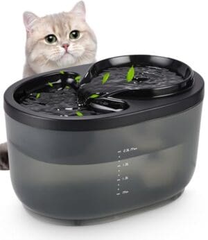 Bixury Trinkbrunnen für Katze Katzenbrunnen, Ultra Silent 2.5L Katze Trinkbrunnen mit energieeffizienter Pumpe, Cat Water Fountain Kein Verschütten BPA-frei, leicht zu reinigen katzentrinkbrunnen