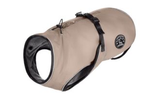 HUNTER Hundemantel UPPSALA, Farbe: taupe, 2in1 Design mit herausknüpfbarem Innenfutter, wasserabweisend, reflektierende Paspeln, geschlossene Bauchseite, optimaler Sitz, Größe: 30