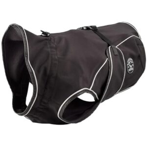 HUNTER Hundemantel UPPSALA SOFTSHELL, Farbe: schwarz, sportliches Design, wasser- und winddicht, mit weichem Fleece-Innenfutter, individuell einstellbar, reflektierend, waschbar, Größe: 30