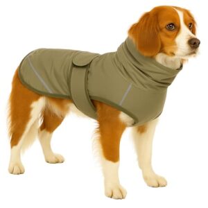 Flamingo Hundemantel Winter – Cujo Grün – 45cm – warm & modisch – Polyester – wasserabweisend – isothermische Innenschicht – Klettverschluss – reflektierende Streifen – Geschirröffnung