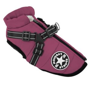 Hundejacke mit Geschirr für kleine Hunde, Outdoor-Hunde-Sportweste, warmer Haustier-Winterjacke für Katzen, Welpen, kleine Hunde