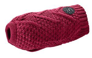 HUNTER Hundepullover MALMÖ, Farbe: bordeaux, klassisches Zopfstrick-Muster, wärmend & bequem, elastisch für optimalen Sitz, reflektierend für mehr Sichtbarkeit, waschbar bei 30°C, Größe: 35