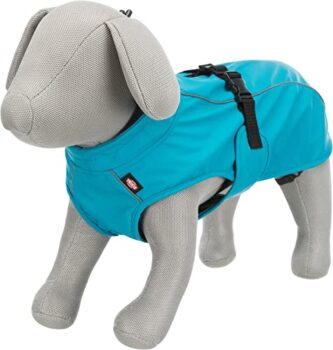 TRIXIE Regenmantel Vimy für Hunde türkis L – Bauchumfang: 60 – 85 cm – Hunde-Regenjacke mit reflektierenden Elementen für mehr Sichtbarkeit im Dunkeln – bequem & verstellbar – 680206