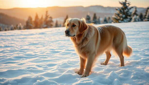 Pfotenpflege für Hunde im Schnee