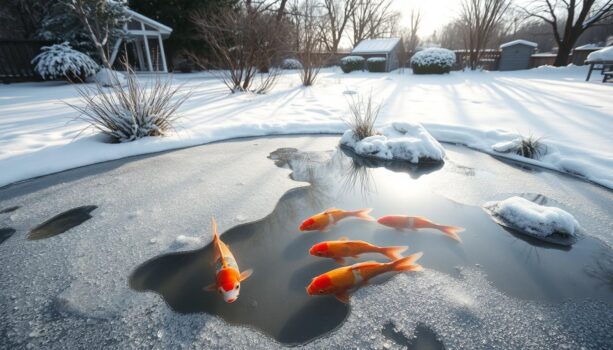 Fische im Gartenpool überwintern