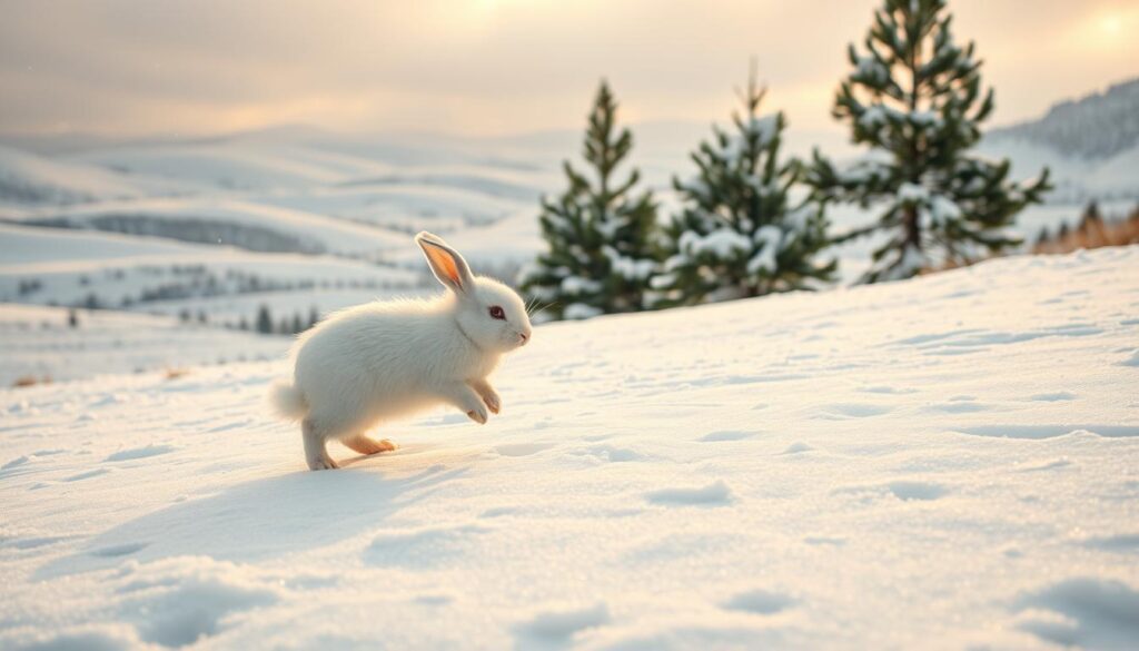 auslauf schnee kaninchen